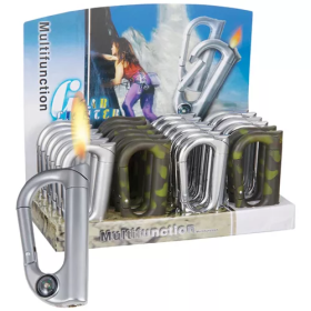 Carabiner Butane Lighters With Compass 24/Box