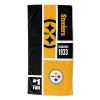 [Personalization Only] Official NFL Colorblock Personalized Beach Towel - Steelers