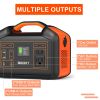 BULLBAT Portable Power Station Pioneer 500, 504Wh Lithium Battery Powered Outlet with 500W AC/60W PD/QC3.0 USB-A/12V DC