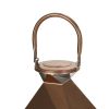 Noble House Eugene Kestrel 16" Modern Stainless Steel Lantern, Rose Gold