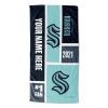 [Personalization Only] Official NHL Colorblock Personalized Beach Towel - Seattle Kraken