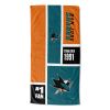 [Personalization Only] Official NHL Colorblock Personalized Beach Towel - San Jose Sharks