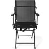 Foldable Swivel Patio Chair with Armrest and Mesh Back