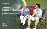 SUNNYFEEL Folding Double Camping Chair, Oversized Loveseat Chair