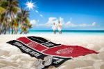 [Personalization Only] Official NHL Colorblock Personalized Beach Towel - Detroit Red Wings