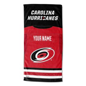 [Personalization Only] Official NHL Jersey Personalized Beach Towel - Hurricanes