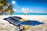 [Personalization Only] Official NHL Colorblock Personalized Beach Towel - St. Louis Blues