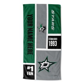 [Personalization Only] Official NHL Colorblock Beach Towel - Dallas Stars