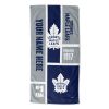 [Personalization Only] Official NHL Colorblock Personalized Beach Towel - Toronto Maple Leafs