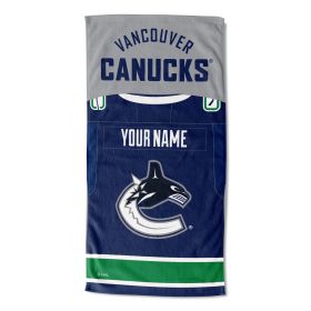 [Personalization Only] Official NHL Jersey Personalized Beach Towel - Canucks