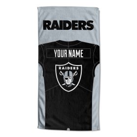 [Personalization Only] OFFICIAL NFL Jersey Personalized Beach Towel - Las Vegas Raiders