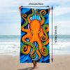 1pc Orange Octopus Beach Towels; Microfiber Oversized Beach Blanket; Super Absorbent Bath Towel; For Travel Swim Pool Diving Fitness Surfing Yoga Camp