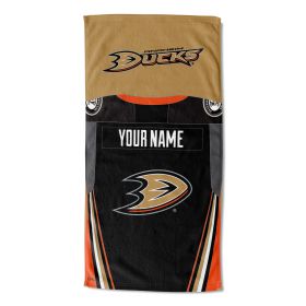 [Personalization Only] Official NHL Jersey Personalized Beach Towel - Ducks