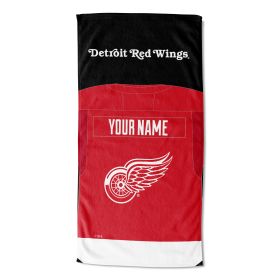 [Personalization Only] Official NHL Jersey Personalized Beach Towel - Red Wings