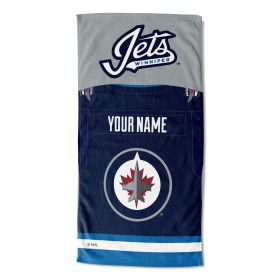 [Personalization Only] Official NHL Jersey Personalized Beach Towel - Winnipeg Jets