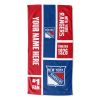 [Personalization Only] Official NHL Colorblock Personalized Beach Towel - New York Rangers