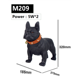 New Bluetooth Speaker Whole Body Dog Creative Gift Cartoon FM Radio Desktop Audio (Option: Black-M209-USB)