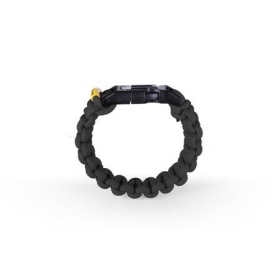 Kodiak Survival Paracord Bracelet (Color: Black, size: medium)