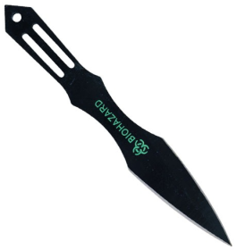 2 Piece Throwing Knife BioHazard (Color: Black)