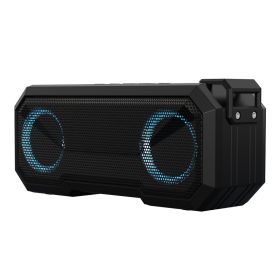 Waterproof Colorful Luminous Outdoor Wireless Speaker With Dual Speakers With Power Bank (Color: Black)