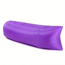 Camping Inflatable Sofa; Lazy Bag 3 Season Ultralight Down Sleeping Bag; Air Bed; Inflatable Sofa Lounger (Color: PURPLE)