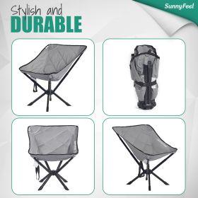 SUNNYFEEL Ultralight Folding Camping Chair, Portable Backpacking Chairs Lightweight, Small Compact Collapsible Camp Chair (Color: Padded Grey)