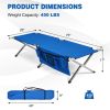 Folding Portable Camping Cot with Carrying Bag and Side Pockets